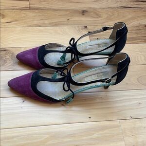 Women's Two-Tone Suede Heels